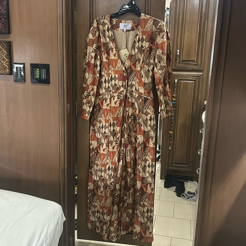 NWT The Bright Side Patterned Jumpsuit Size Medium. Gorgeous! Lined.